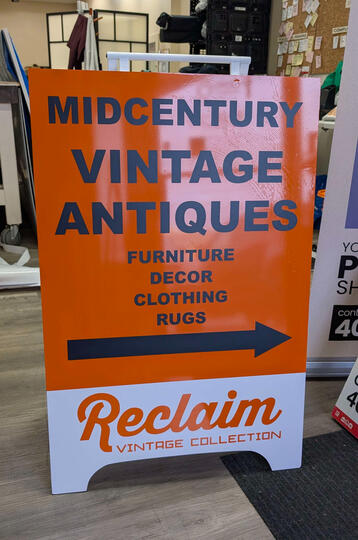 Midcentury Vintage Antiques Wooden Sandwich Board